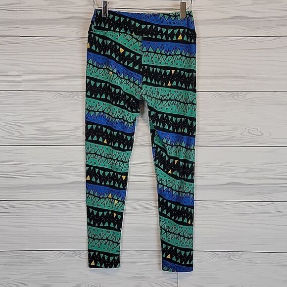 LulaRoe leggings abstract print - blue & green Women's Size XS - Picture 5 of 10